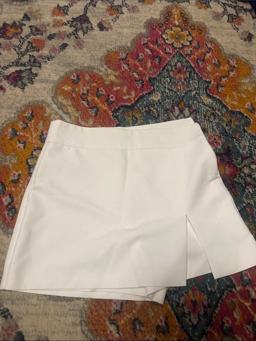 Zara White Skort with Front Pleat